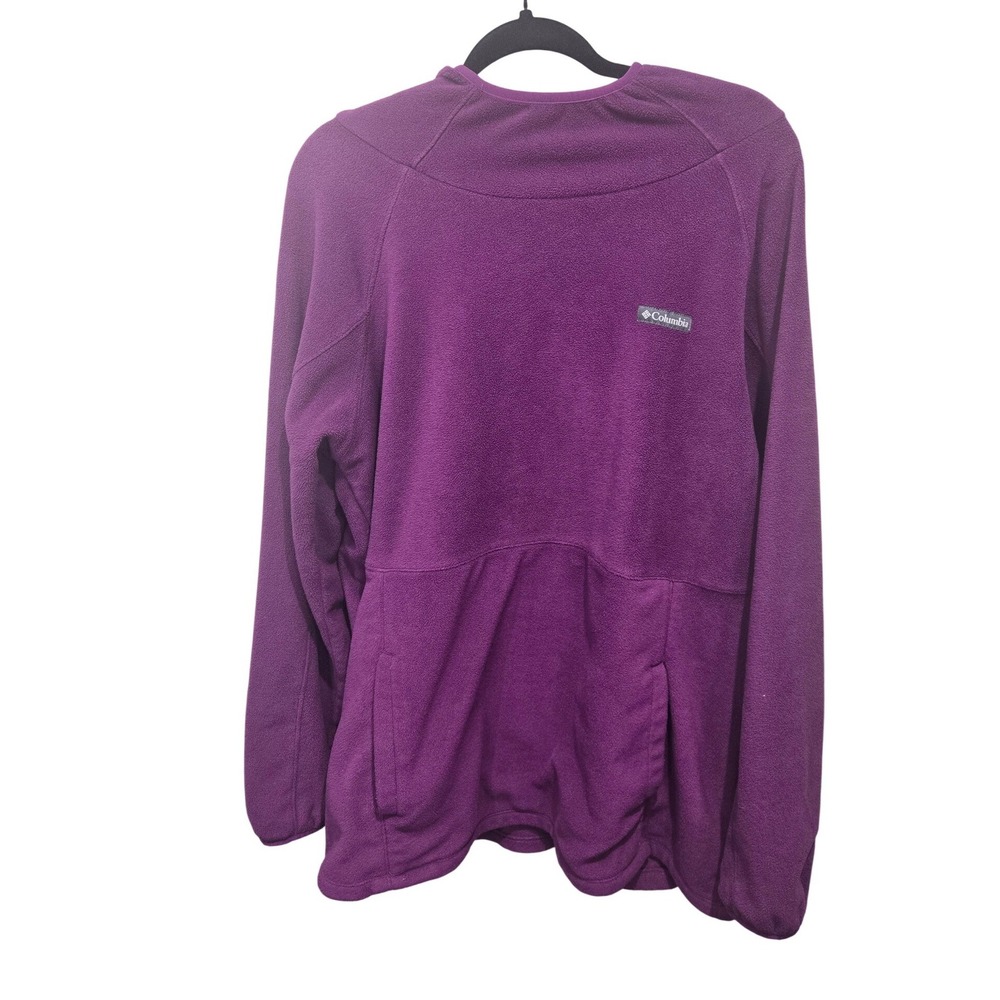 Columbia Fleece Pullover Hoodie Womens 1X Purple Long Sleeve Pocket Gorpcore